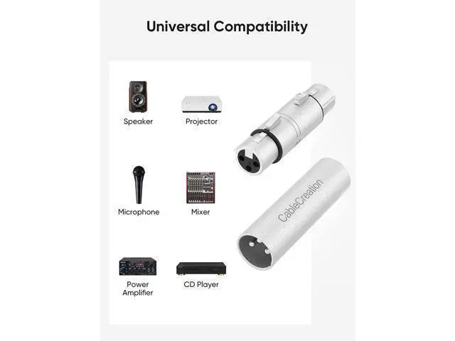 Alt view image 14 of 14 - [4-Pair XLR Male to Male & XLR Female to Female 3PIN Adapter Connector Compatible with Microphone,Mixer,Silver
