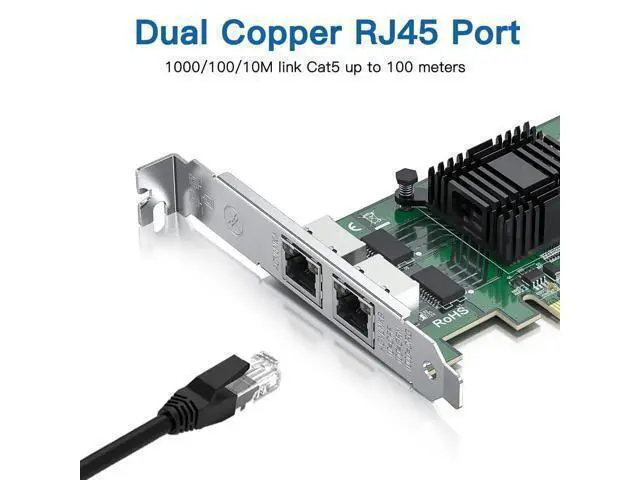 Alt view image 8 of 12 - H!Fiber Gigabit Dual NIC with Intel 82576 Chip, 1Gb Network Card Compare to Intel E1G42ET NIC, 2 RJ45 Ports, PCI Express 2.0 X4, Ethernet Card with Low Profile for Windows/Windows Server/Linux