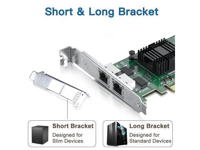 Alt view image 9 of 12 - H!Fiber Gigabit Dual NIC with Intel 82576 Chip, 1Gb Network Card Compare to Intel E1G42ET NIC, 2 RJ45 Ports, PCI Express 2.0 X4, Ethernet Card with Low Profile for Windows/Windows Server/Linux