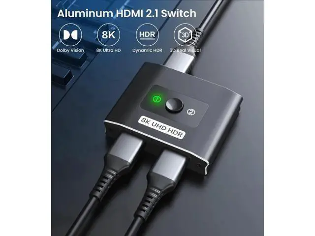 Alt view image 9 of 14 - AOMOPROING HDMI 2.1 Switch 8K HDMI Switcher, 4K 120hz HDR Aluminum Bi-Directional Switch Splitter 2 in 1 Out or 1 in 2 Out, Support High Speed 48Gbps 8K@60Hz, for PS5, Xbox Series X , Apple TV,