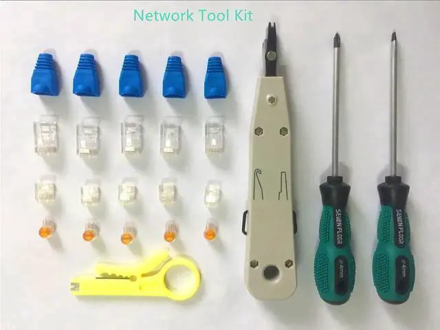 Alt view image 11 of 14 - Aomoproing Network Cable Repair Maintenance Tool Kit Set 11 in 1 Portable Phone Cable Crimper 8P8C 4P4C 6P6C Connectors RJ45 RJ11 Cat5 Cat6 Cable Tester