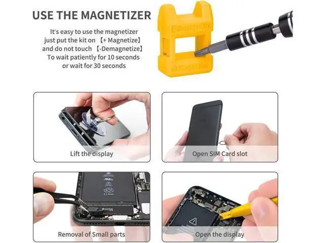 Alt view image 14 of 14 - Computer Repair Kit, 122 in 1 Magnetic Laptop Screwdriver Kit, Precision Screwdriver Set, Small Impact Screw Driver Set with Case for Computer, Laptop, PC, for iPhone, Watch,Hand Tools Yellow