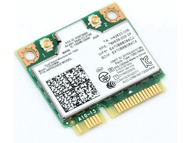 Alt view image 12 of 14 - Mini pcie WiFi Card Dual Band Wireless AC 7260 PCI Express Card 802.11ac 2x2 Wi-Fi 7260hmw Bluetooth 4.0 PCIe Half WiFi Card 802.11 b/a/g/n/ac for Laptop Window 7 8 8.1 10 Linux 2.4.x/2.6.x or Later