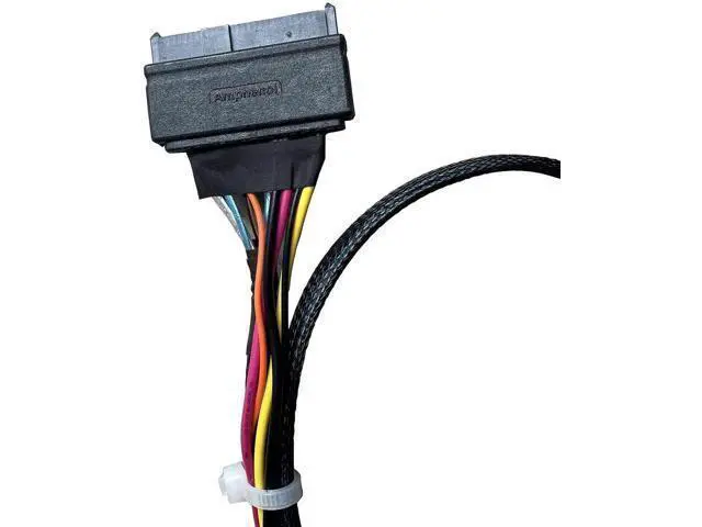 Alt view image 10 of 14 - PCIe Gen4 x4 SlimSAS SFF-8654 (38Pin) to U.2 SFF-8639 (68Pin) Cable with SATA Power, 75cm