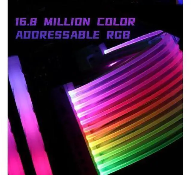 Alt view image 11 of 14 - Aomoproing RGB PSU Cables,Full White ARGB GPU Power Supply Cable 3 * 8(6+2) Pin,Strimer Extension Cable Kit 5V 3Pin Synchronized,Customed White PC Chassis (White Connector)
