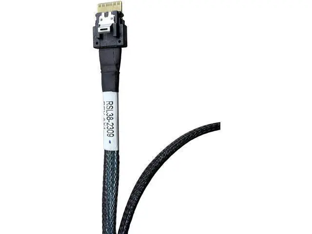 Alt view image 13 of 14 - PCIe Gen4 x4 SlimSAS SFF-8654 (38Pin) to U.2 SFF-8639 (68Pin) Cable with SATA Power, 75cm