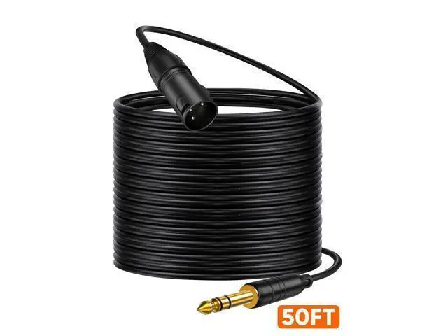 Alt view image 14 of 14 - 1/4" to XLR 50ft, 6.35mm TRS to XLR Microphone Cord,Balanced Quarter inch TRS Plug to 3-pin XL R, 1/4 Inch X LR Mic Patch Cable