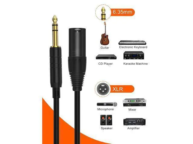 Alt view image 10 of 14 - 1/4" to XLR 50ft, 6.35mm TRS to XLR Microphone Cord,Balanced Quarter inch TRS Plug to 3-pin XL R, 1/4 Inch X LR Mic Patch Cable
