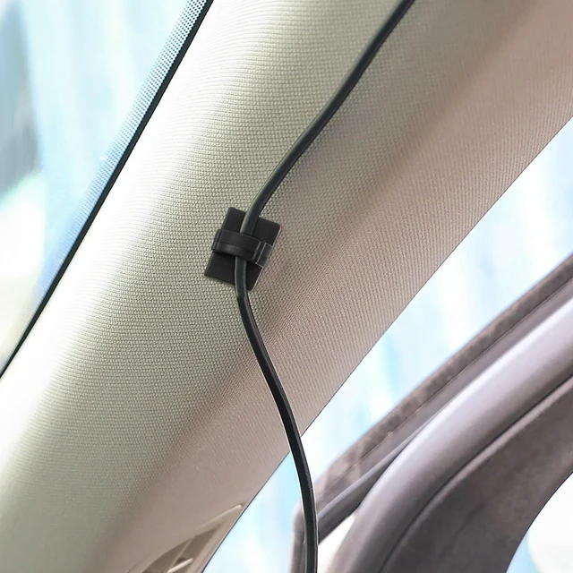 Alt view image 5 of 6 - 100Pcs Cable Clips Wire Holder Cord Management Organizer Adhesive Cable Holder Self Adhesive Wire Clip Industrial Strength