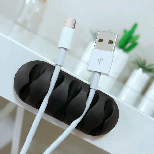 Alt view image 4 of 6 - 12Pcs Adhesive Cable Holder Premium Cable Organizer Clips for Home Office Desk Car USB Audio Cables Solution