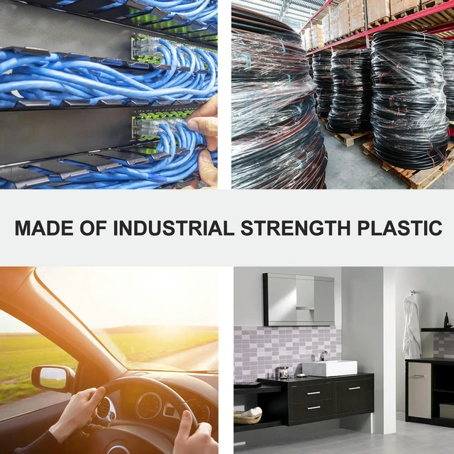 Alt view image 6 of 6 - 100Pcs Cable Clips Wire Holder Cord Management Organizer Adhesive Cable Holder Self Adhesive Wire Clip Industrial Strength
