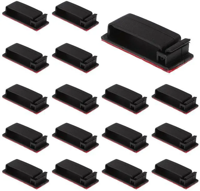 Alt view image 4 of 6 - 25Pcs Adhesive Cable Clips Self Stick Wire Tidy Clips for Desktop Cable Management Wall Cord Organizer Holder Flat Lightweight