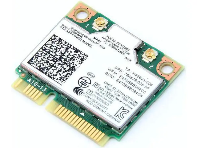Alt view image 14 of 14 - Mini pcie WiFi Card Dual Band Wireless AC 7260 PCI Express Card 802.11ac 2x2 Wi-Fi 7260hmw Bluetooth 4.0 PCIe Half WiFi Card 802.11 b/a/g/n/ac for Laptop Window 7 8 8.1 10 Linux 2.4.x/2.6.x or Later