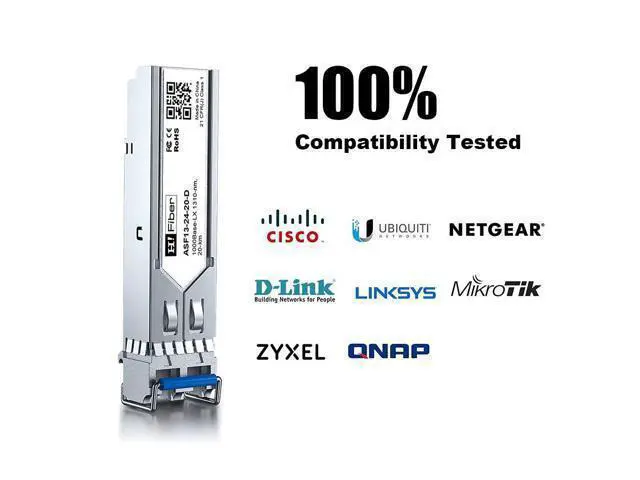 Alt view image 13 of 14 - H!Fiber 4 Pack 1.25G Single Mode SFP LC Module, 1000Base-LX/LH Fiber Transceiver for Cisco GLC-LH-SMD, Meraki, Ubiquit UniFi, TP-Link, Fortinet, Intel, Netgear, Mikrotik and More (SMF,1310nm,20km,DDM)