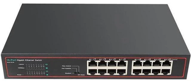 Alt view image 6 of 8 - Gigabit Network Switch 16 Port 10/100/1000Mbps Fast Ethernet Switch with Realtek chip lan switch 1000M
