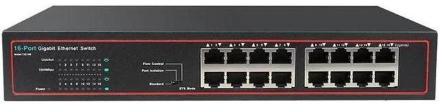 Alt view image 5 of 8 - Gigabit Network Switch 16 Port 10/100/1000Mbps Fast Ethernet Switch with Realtek chip lan switch 1000M
