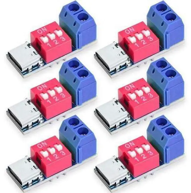 Alt view image 8 of 14 - Aomoproing USB-C PD Trigger Module, PD/QC Fast Charge Decoy Board, USB Type-C to 5V/9V/12V/20V High-Speed Charging Power Delivery Boost Converter (6PCS)
