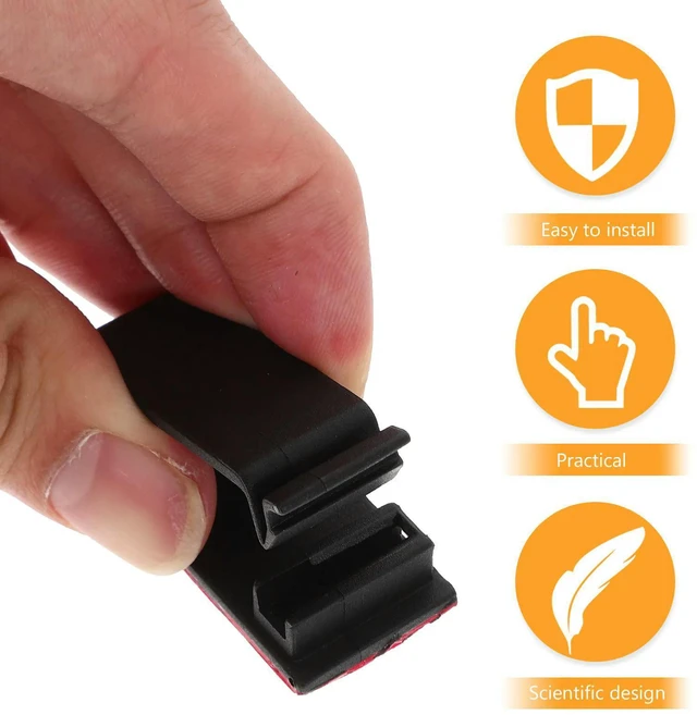 Alt view image 5 of 6 - 25Pcs Adhesive Cable Clips Self Stick Wire Tidy Clips for Desktop Cable Management Wall Cord Organizer Holder Flat Lightweight