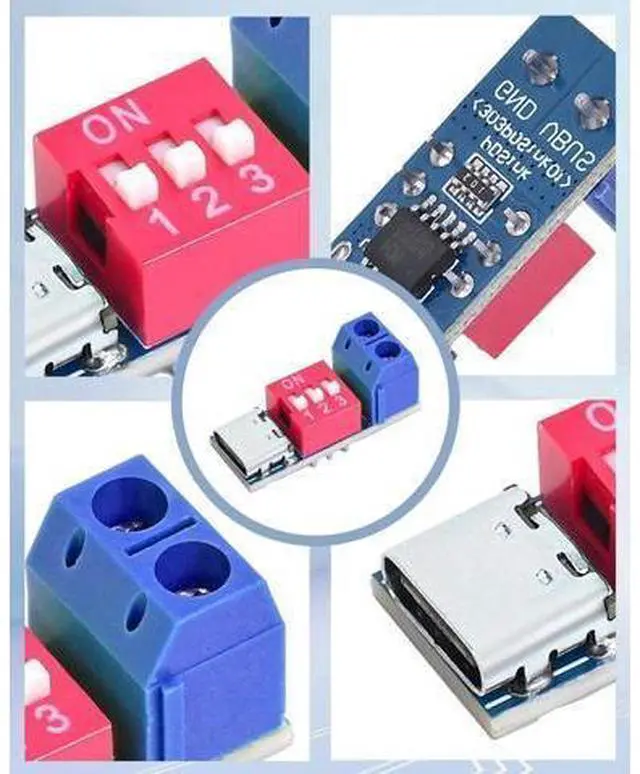 Alt view image 10 of 14 - Aomoproing USB-C PD Trigger Module, PD/QC Fast Charge Decoy Board, USB Type-C to 5V/9V/12V/20V High-Speed Charging Power Delivery Boost Converter (6PCS)