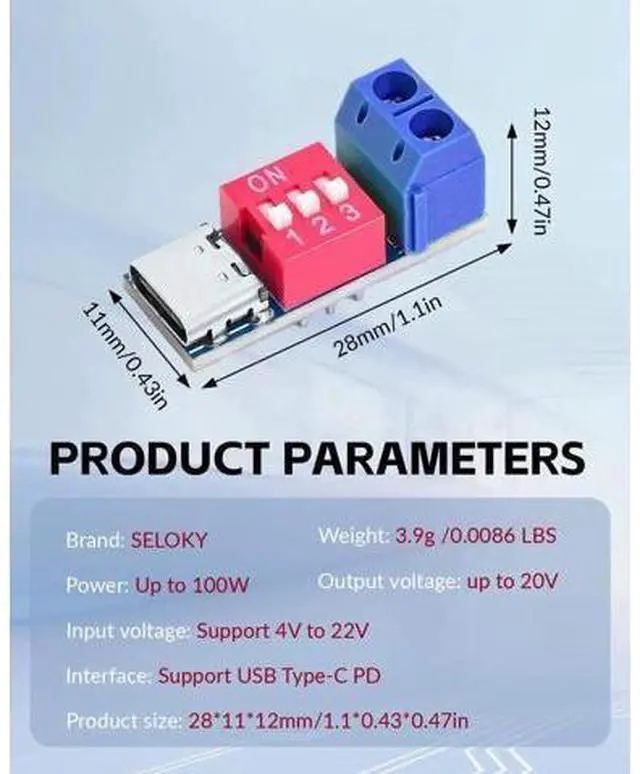 Alt view image 11 of 14 - Aomoproing USB-C PD Trigger Module, PD/QC Fast Charge Decoy Board, USB Type-C to 5V/9V/12V/20V High-Speed Charging Power Delivery Boost Converter (6PCS)