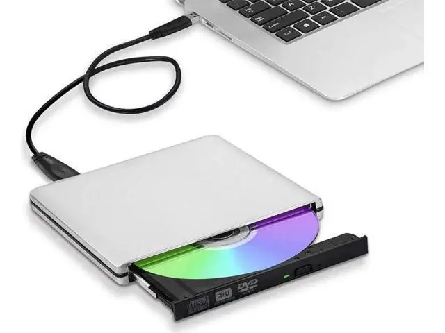 Alt view image 8 of 14 - External DVD CD Drive, Aluminum USB 3.0 Lightscribe DVD Burner Type-C Portable DVD CD +/-RW Rewriter Reader Slim Optical Drive Compatible with Macbook Laptop Desktop (Silver)
