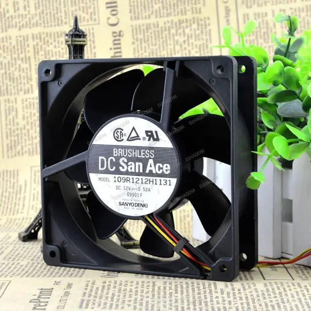Alt view image 6 of 10 - Compatible for DC San Ace 109R1212H1131 12V 0.52A 12cm 12038 3-Wire Cooling Fan