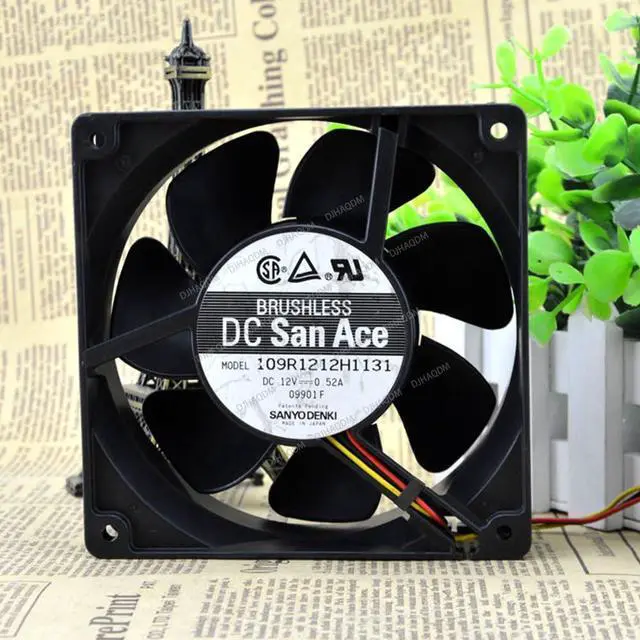 Alt view image 7 of 10 - Compatible for DC San Ace 109R1212H1131 12V 0.52A 12cm 12038 3-Wire Cooling Fan