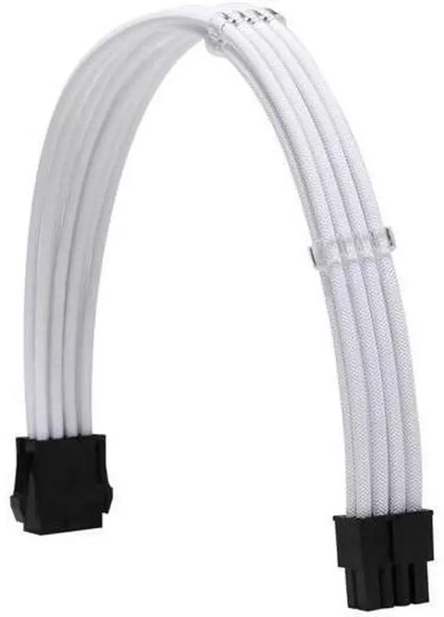 Alt view image 11 of 12 - White Braided Sleeved PSU Extension Cable Kit, 18AWG ATX 24Pin + EPS 8Pin + PCI-E 8Pin with Cable Combs for PSU Connecting Motherboard & Graphics Card