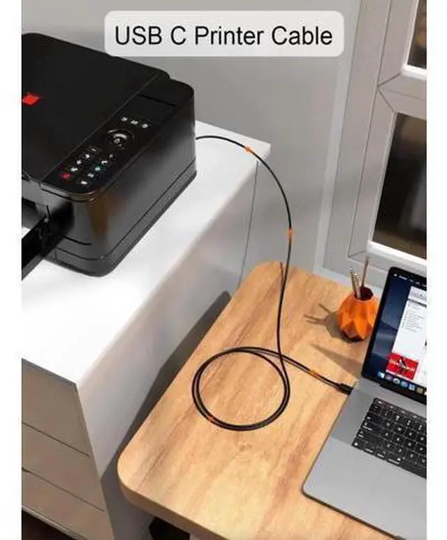 Alt view image 11 of 14 - 15FT/4.5M USB B to USB C Cable, Type B to Type C Printer Cord for MacBook, MIDI Controller, Keyboard