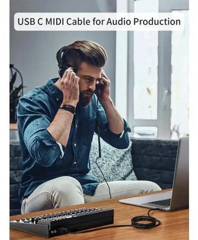 Alt view image 13 of 14 - 15FT/4.5M USB B to USB C Cable, Type B to Type C Printer Cord for MacBook, MIDI Controller, Keyboard