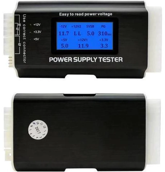 Alt view image 7 of 12 - Computer PC Power Supply Tester, ATX / ITX / IDE / HDD / SATA / BYI Connectors Power Supply Tester, 1.8'' LCD Screen (Aluminum Alloy Enclosure) PC LCD Power Supply Tester 20/24 pin 4 SATA HDD Testers