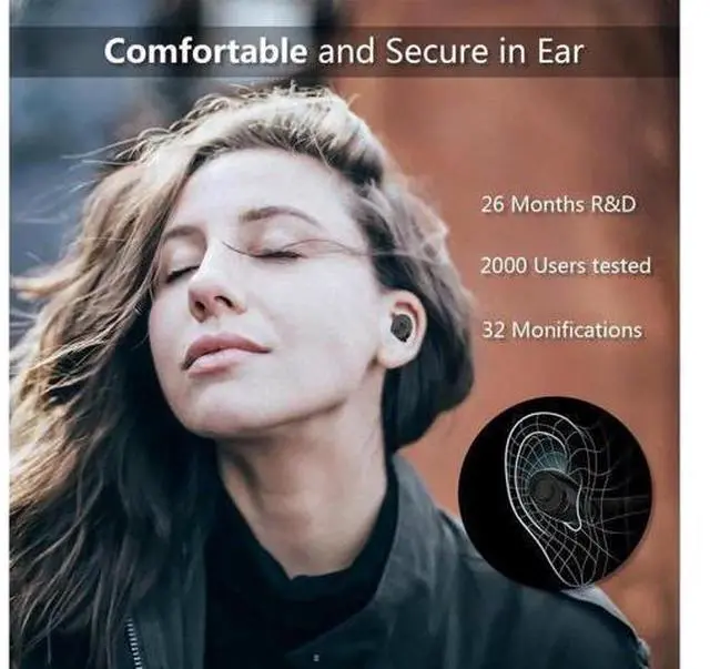 Alt view image 12 of 14 - TWS Best True Wireless Bluetooth Earbuds Sweatproof Stereo Sport Headsets Hight Quality Headphone Premium Sound with Charging Case For Apple Iphone Samsung LG and Other Phone