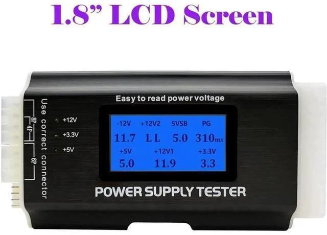 Alt view image 11 of 12 - Computer PC Power Supply Tester, ATX / ITX / IDE / HDD / SATA / BYI Connectors Power Supply Tester, 1.8'' LCD Screen (Aluminum Alloy Enclosure) PC LCD Power Supply Tester 20/24 pin 4 SATA HDD Testers