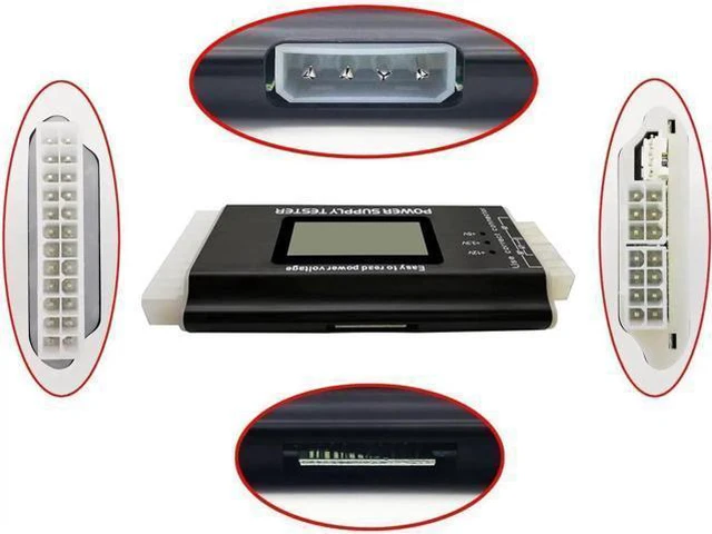 Alt view image 12 of 12 - Computer PC Power Supply Tester, ATX / ITX / IDE / HDD / SATA / BYI Connectors Power Supply Tester, 1.8'' LCD Screen (Aluminum Alloy Enclosure) PC LCD Power Supply Tester 20/24 pin 4 SATA HDD Testers