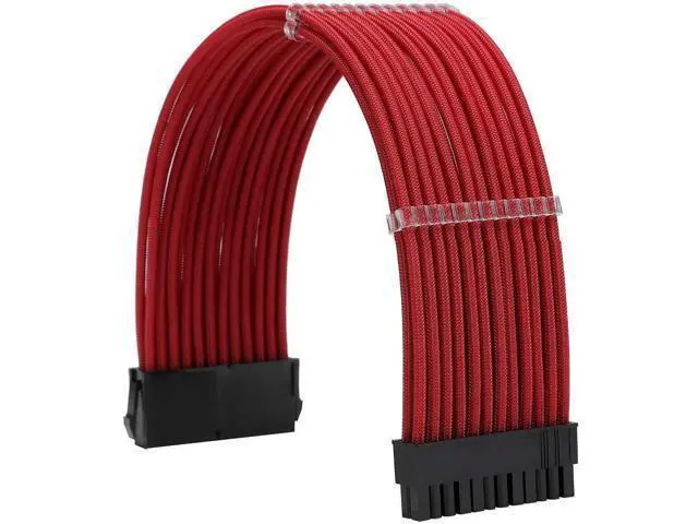 Alt view image 12 of 12 - Red Sleeved PSU Extension Cable Kit, 18AWG ATX 24Pin + EPS 8Pin + PCI-E 8Pin with Cable Combs, for PSU Connecting Motherboard & Graphics Card