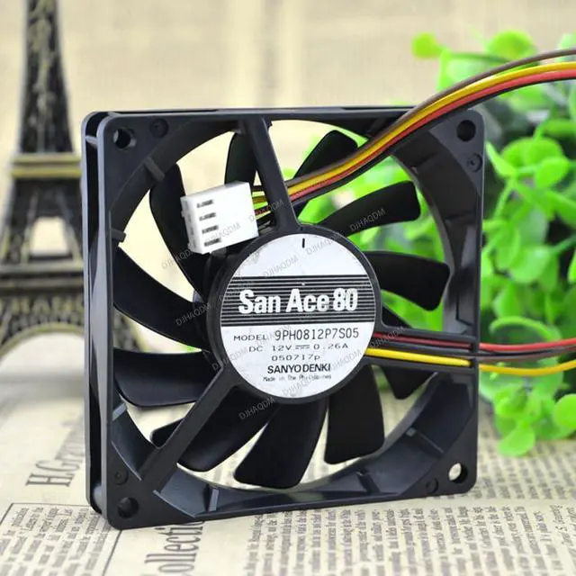 Alt view image 8 of 10 - Compatible for San Ace 80 9PH0812P7S05 12V 0.26A 8cm 8015 4-Wire Cooling Fan