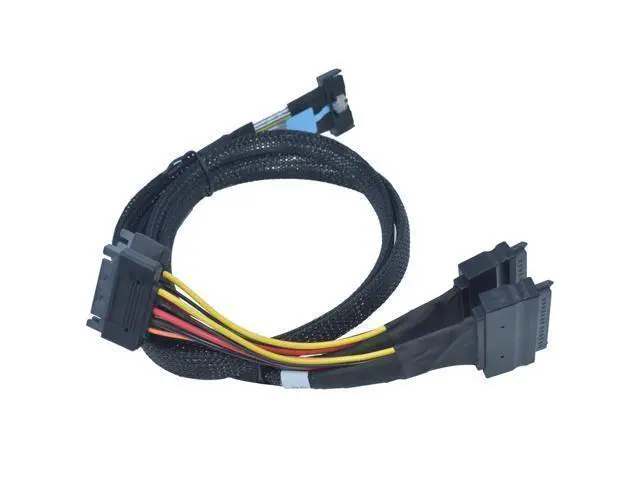 Alt view image 7 of 10 - LetLinkSo PCIe 5.0 MCIO x8 to 2 x SFF-8639 Cable for U.2 NVMe SSD with 15Pin Power, 2.1ft(65 cm)