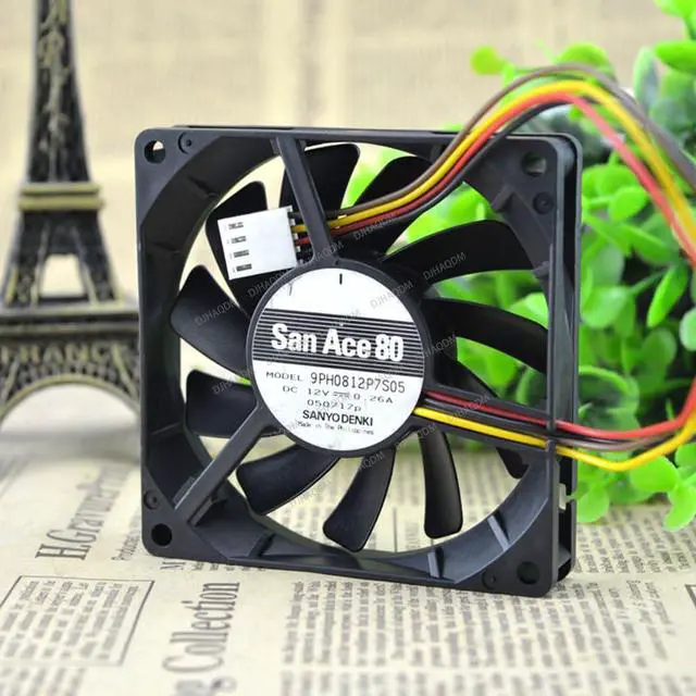 Alt view image 6 of 10 - Compatible for San Ace 80 9PH0812P7S05 12V 0.26A 8cm 8015 4-Wire Cooling Fan