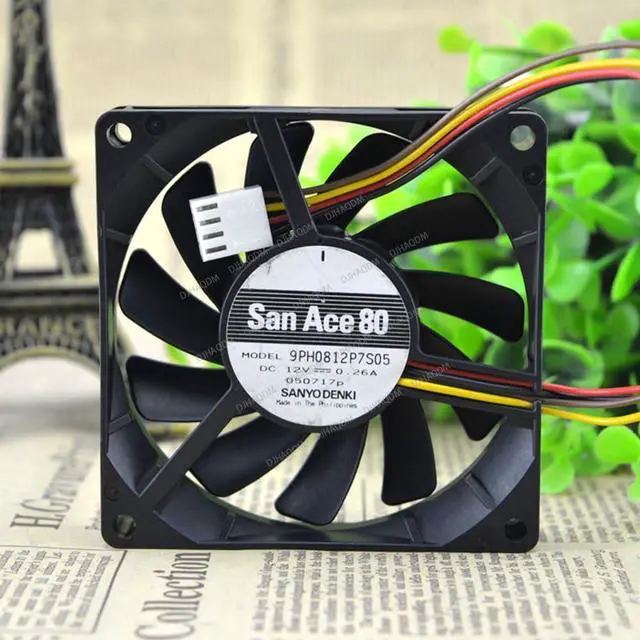 Alt view image 7 of 10 - Compatible for San Ace 80 9PH0812P7S05 12V 0.26A 8cm 8015 4-Wire Cooling Fan