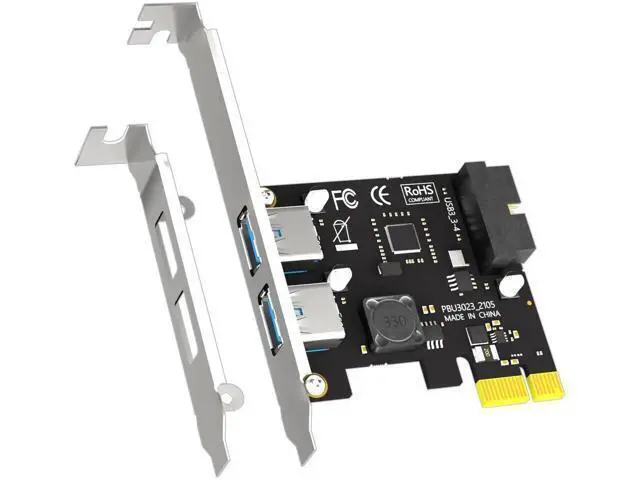 Alt view image 8 of 14 - Aomoproing U3055N 2-Port USB 3.0 Type-A and USB Header 5Gbps PCIe Expansion Card for Intel, AMD, and ARM Platform, Compatible with Windows and Linux (Not Support Mac OS)
