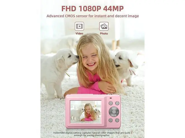 Alt view image 7 of 10 - Digital Camera, FHD 1080P Camera, Digital Point and Shoot Camera with 16X Zoom Anti Shake, Compact Small Camera for Boys Girls Kids