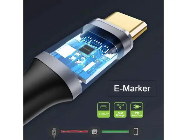 Alt view image 10 of 14 - 300cm Low Profile Angled USB-C to USB-C Cable, 10Gbps Gen2 Data, 100W 20V 5A Fast Charging for Laptops, Tablets & Phones
