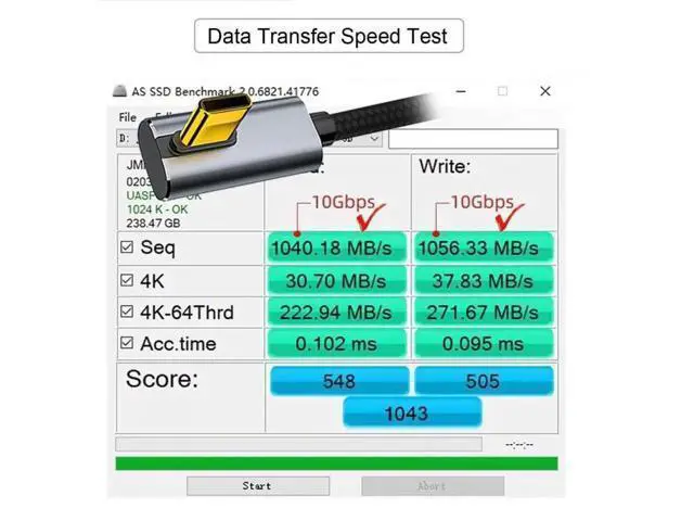Alt view image 12 of 14 - 300cm Low Profile Angled USB-C to USB-C Cable, 10Gbps Gen2 Data, 100W 20V 5A Fast Charging for Laptops, Tablets & Phones