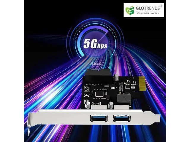 Alt view image 14 of 14 - Aomoproing U3055N 2-Port USB 3.0 Type-A and USB Header 5Gbps PCIe Expansion Card for Intel, AMD, and ARM Platform, Compatible with Windows and Linux (Not Support Mac OS)