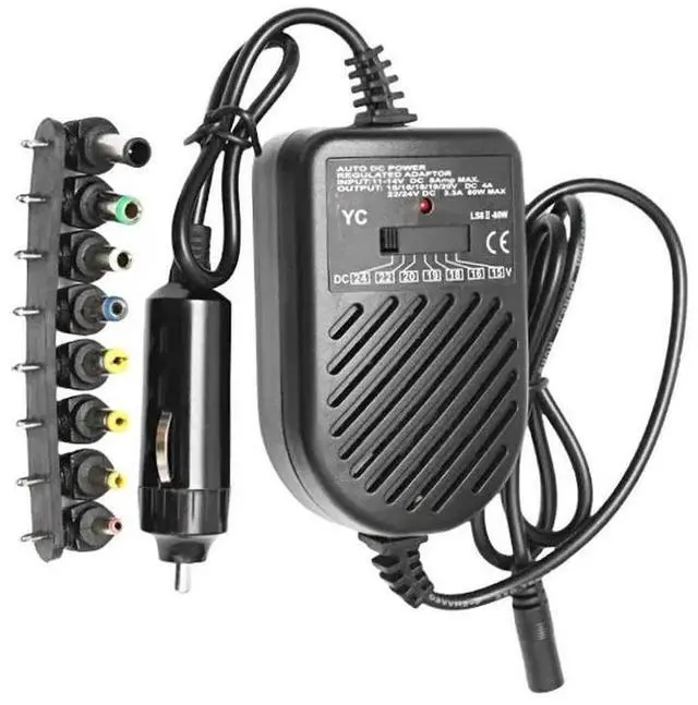 Alt view image 3 of 4 - DC 80W Car Auto Universal Charger Power Supply Adapter Set with 8 Detachable Plugs - for Laptop and Notebook Charger