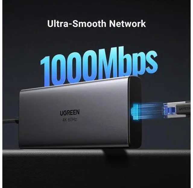 Alt view image 12 of 14 - UGREEN USB C Hub 9 in 1 10Gbps USB C 3.2 & USBA 3.2 4K 60Hz HDMI, 100W Power Delivery, SD/TF Card Reader Gigabit Ethernet for MacBook Pro/Air,iPhone 15 Pro/Pro Max, Thinkpad and More