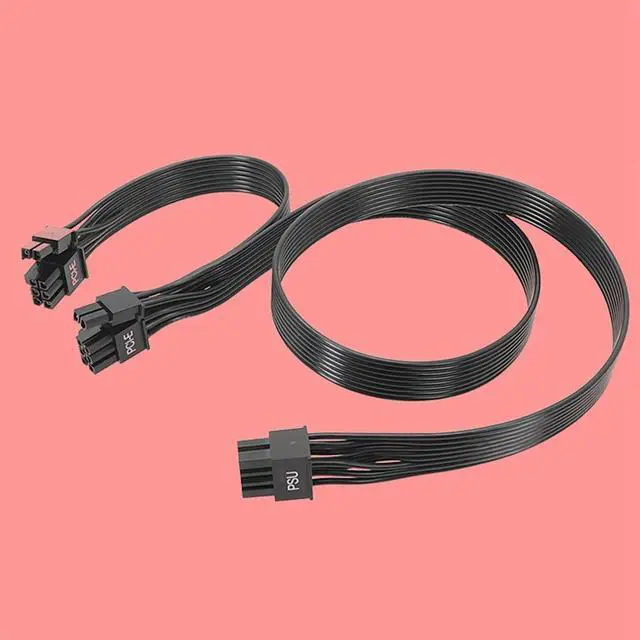 Alt view image 3 of 4 - Advanced! 8 Pin PSU to Dual 6+2 Pin PCIE Power Cable for Thermaltake, Male to Male GPU Cable for ARESGAME Modular Power Supply
