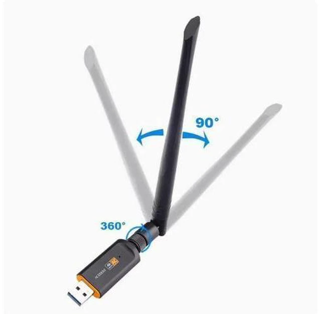 Alt view image 6 of 6 - 1300M dual-band wireless network card 2.4G/5.8G computer external USB3.0 gigabit wifi receiver adapter
