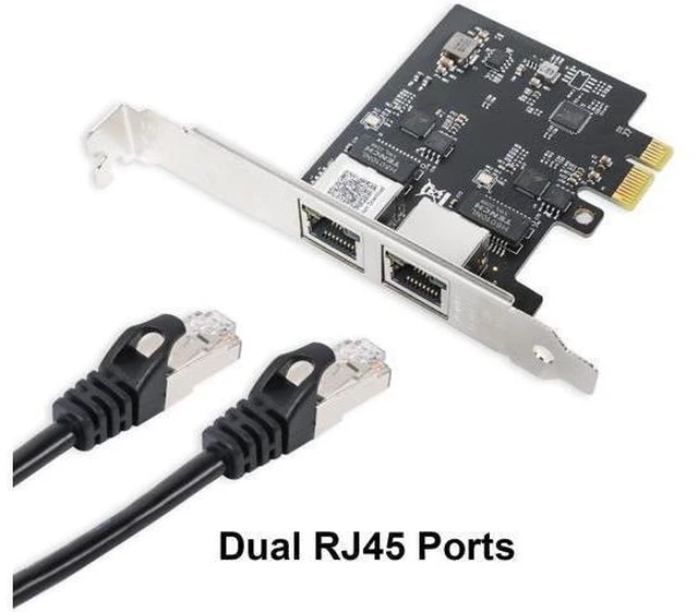Alt view image 10 of 14 - 2.5Gbase-T PCIE NIC with Realtek RTL8125 Chip Dual RJ45 Port 2500/1000/100 Mbps Network Adapter PCIe X1 Ethernet Card for Windows/Windows Server/Linux