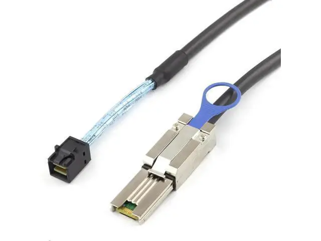 Alt view image 6 of 8 - 6Gbps Mini SAS HD Cable SFF-8088 to SFF-8643, 28AWG Flat Black External Internal Server Storage Cable 2M